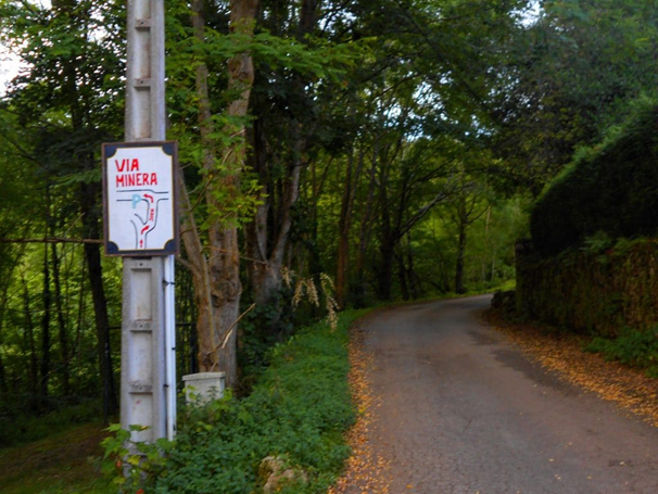 Carretera local de acceso a la vía verde